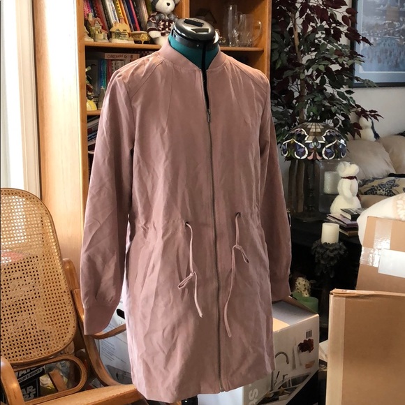 Long Bomber Jacket - M / Pink - Picture 3 of 8